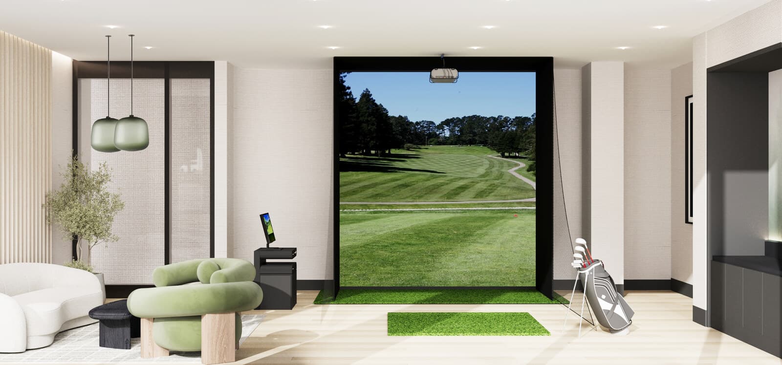 Golf simulator room